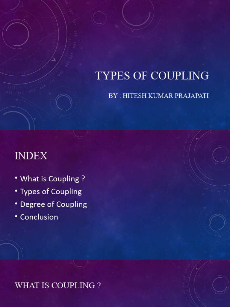 Types of Coupling PDF