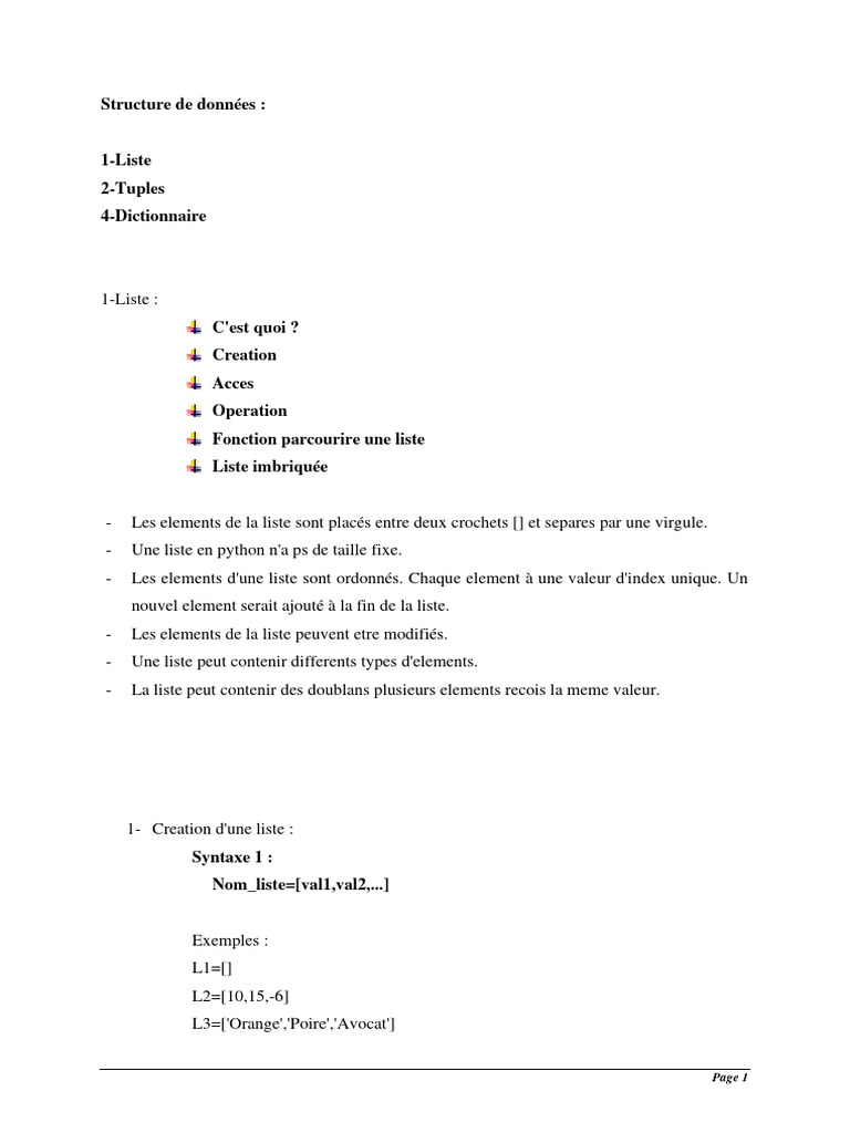 Méthodes et Création de Listes en Python | PDF | Python (Langage de ...