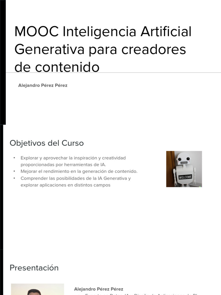 Curso de IA Generativa para Creadores | PDF | Inteligencia artificial ...