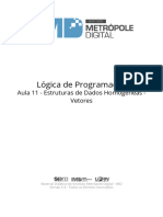 11 Estruturas de Dados Homogeneas Vetores LOGICA DE PROGRAMACAO IMD