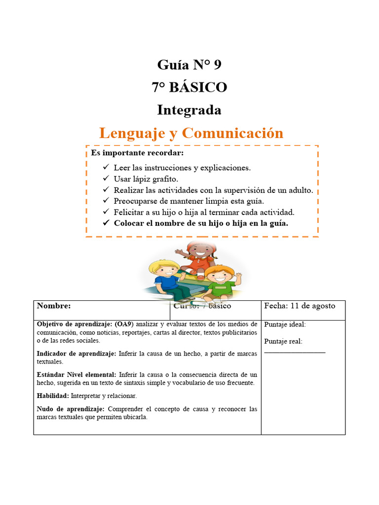 Causas en Textos Argumentativos 7° Básico | PDF | Dormir | Comunicación