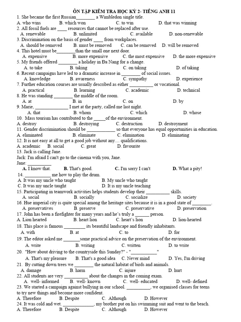  c ng n t p ki m tra h c k 2 ta11 download free pdf time