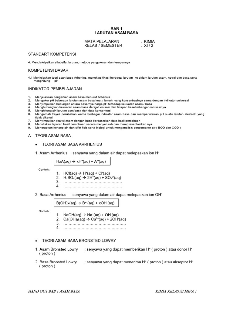 Bab 1 Modul Asam Basa | PDF
