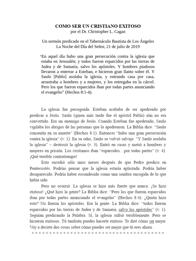 Cómo ser un cristiano exitoso | PDF | Pablo el apóstol | Jesús