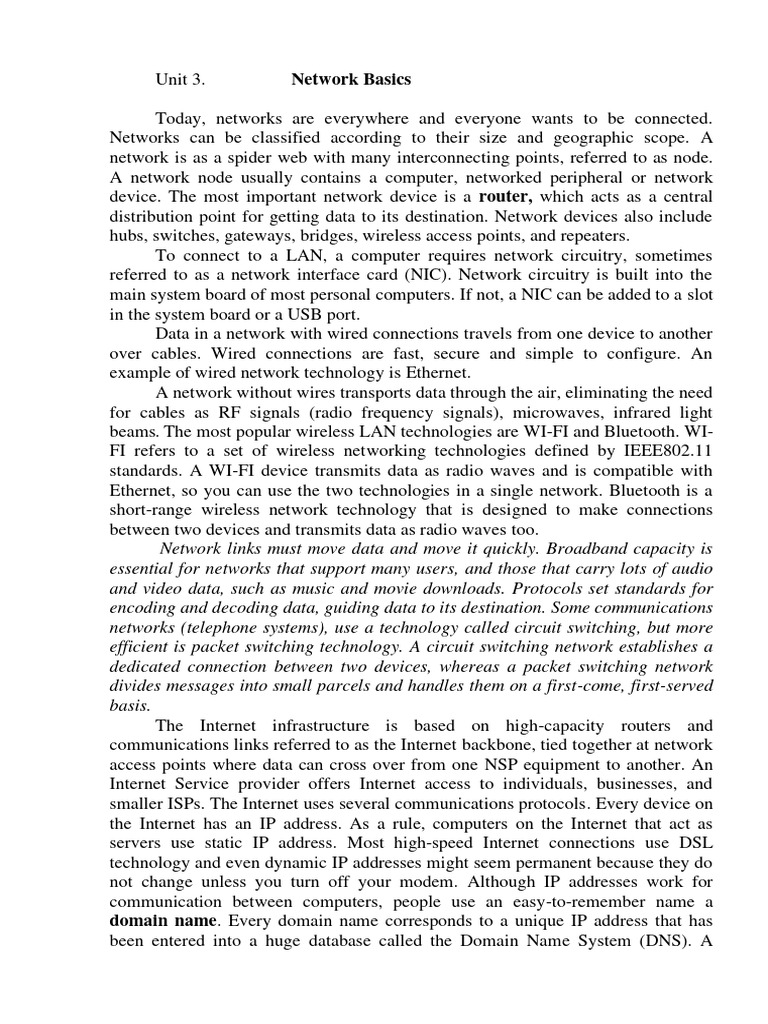 Topic for discussion network basics pdf computer network