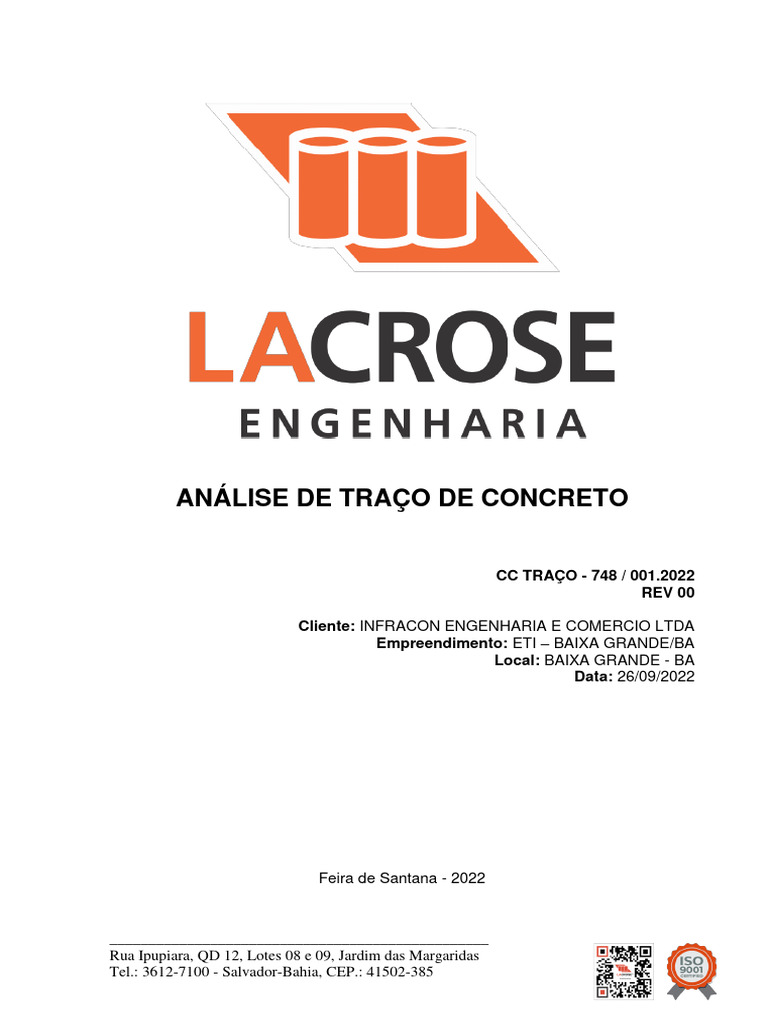 Análise de Traço de Concreto para Infracon | PDF | Concreto ...