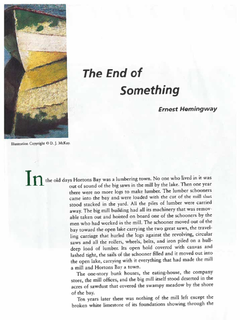 The end of something ernest hemingway pdf