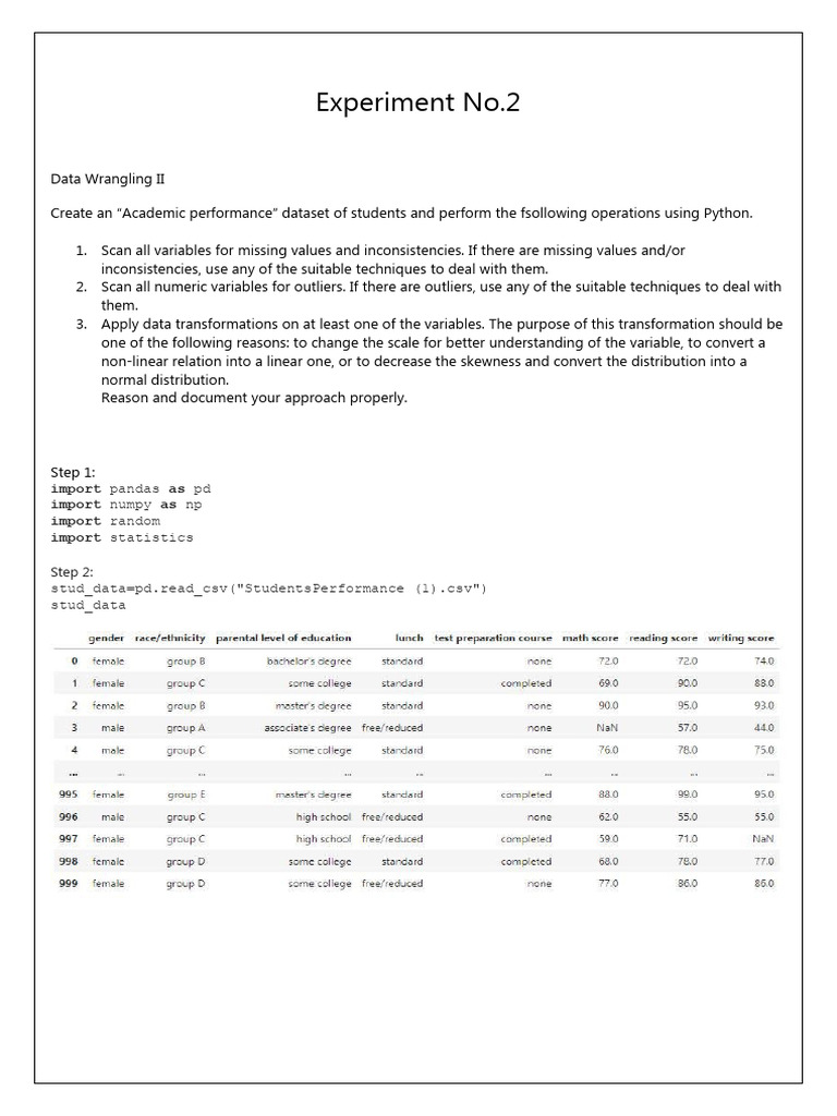 PR 2 | PDF | Mean | Applied Mathematics