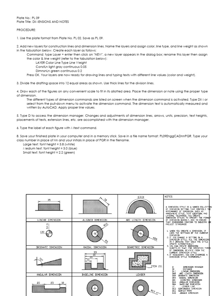 PL 09 Dimensions and Layer Setup | PDF