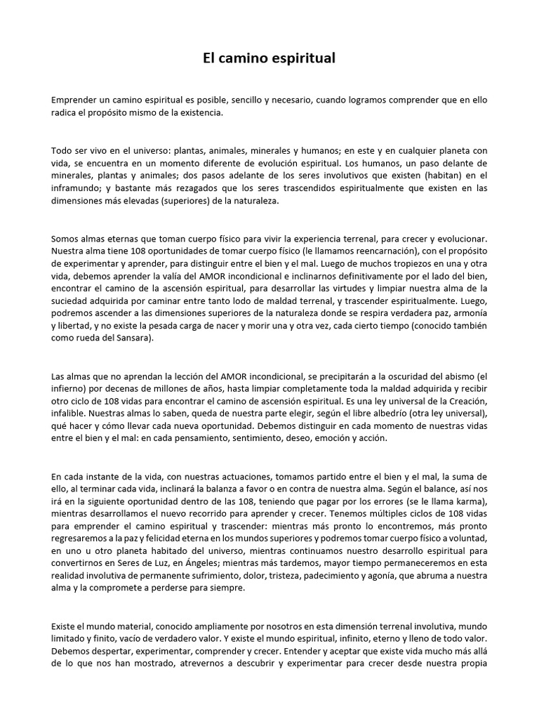 Camino hacia la evolución espiritual | PDF | Amor | Alma