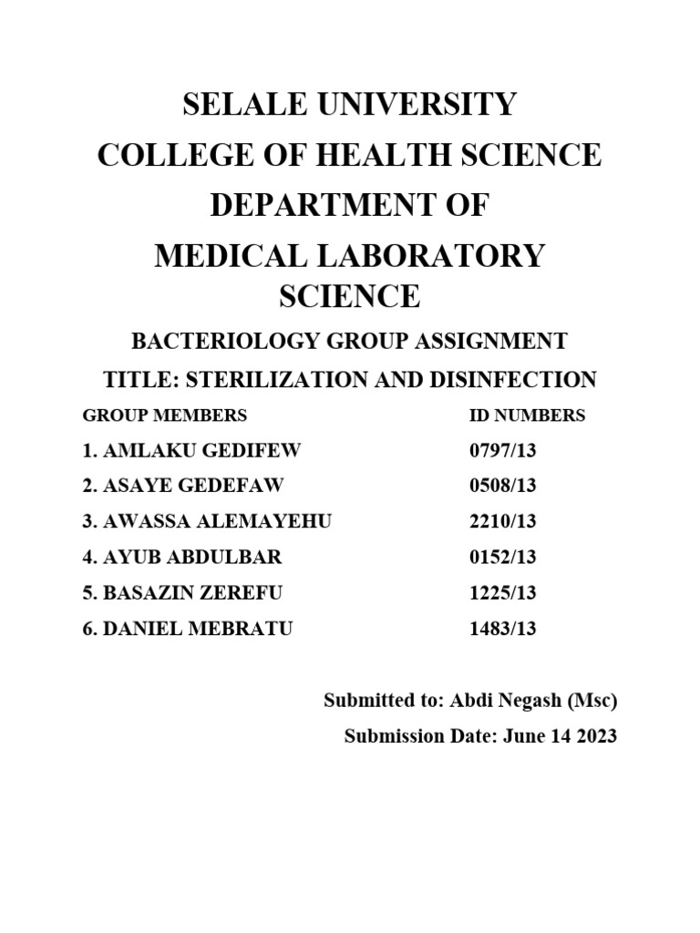Definition of Terms PDF Sterilization (Microbiology) Disinfectant