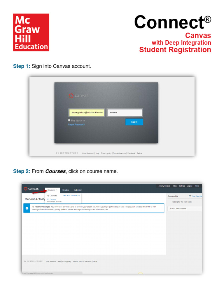 Connect + Canvas Deep Integration Student Registration | PDF | Career ...