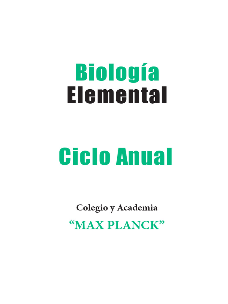 Colegio Max Planck Biología Anual PDF Fotosíntesis