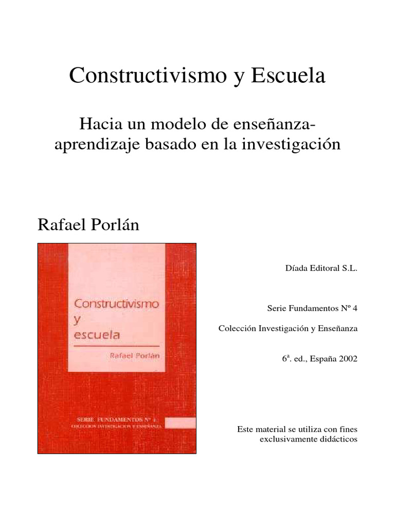 Constructivismo en la Educación Escolar | PDF | Plan de estudios ...