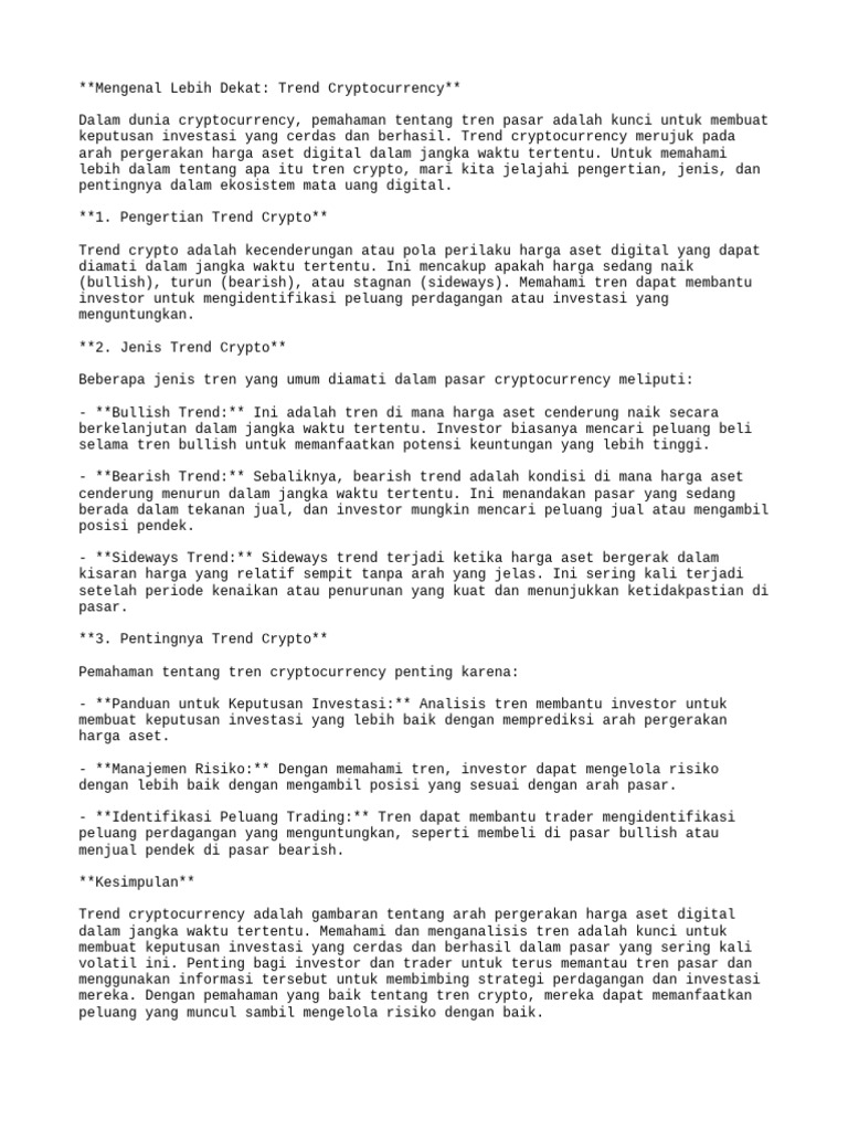 Pengertian Trend Crypto | PDF