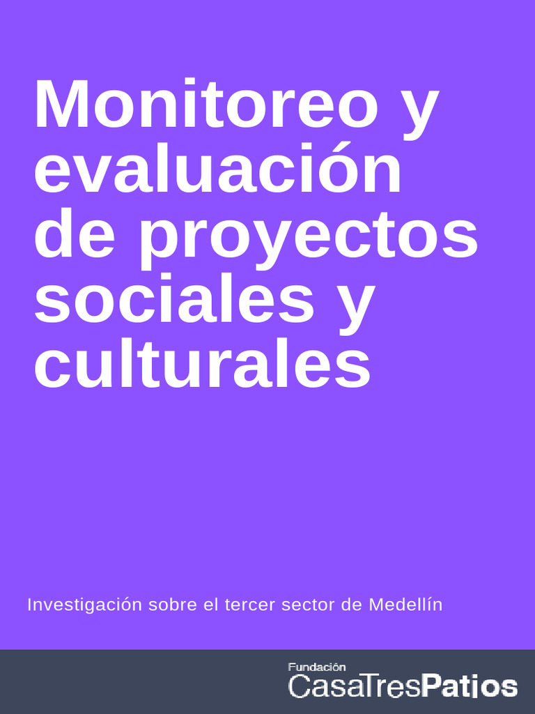 Monitoreo y Evaluacion de Proyectos Soci | PDF | Evaluación | Monitoreo ...