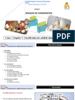 Cours Chapitre 7 Classification Des Additifs Alimentaires (2 Heure)