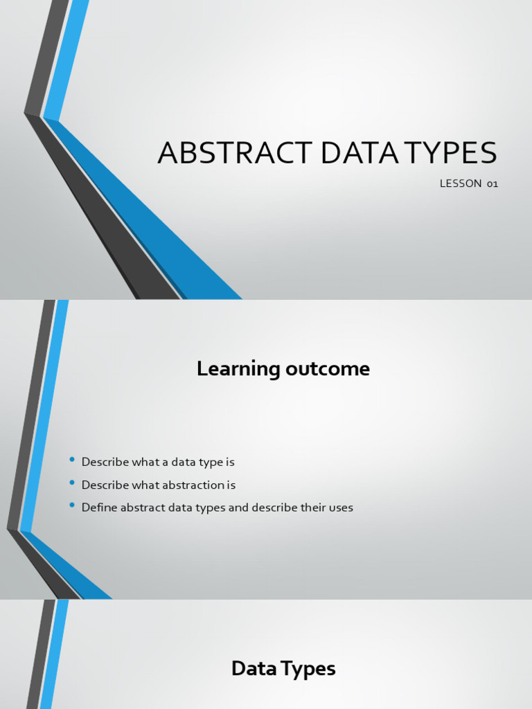 Lesson 1 - Abstract Data Types | PDF | Data Type | Abstraction ...
