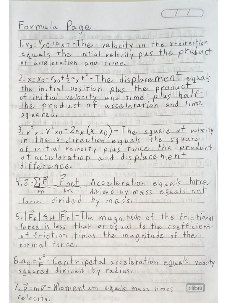 Formula Page Assignment | PDF