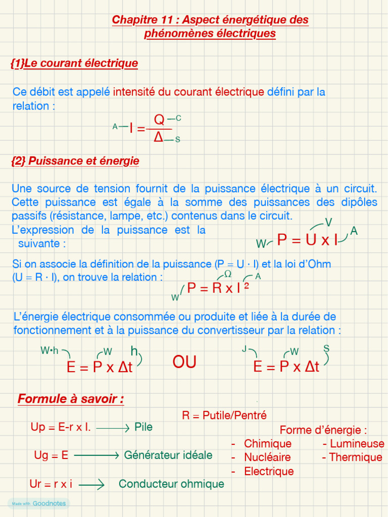 Formules de puissance électrique | PDF | Puissance (physique ...