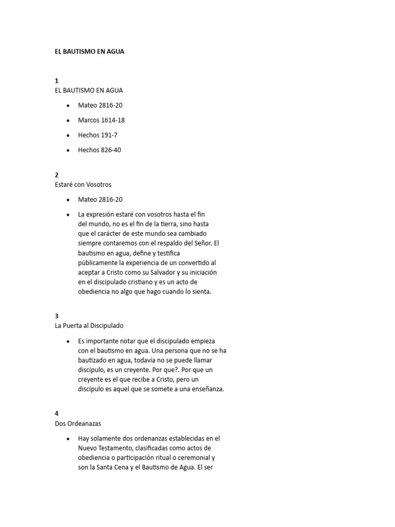 EL BAUTISMO EN AGUA PDF Bautismo