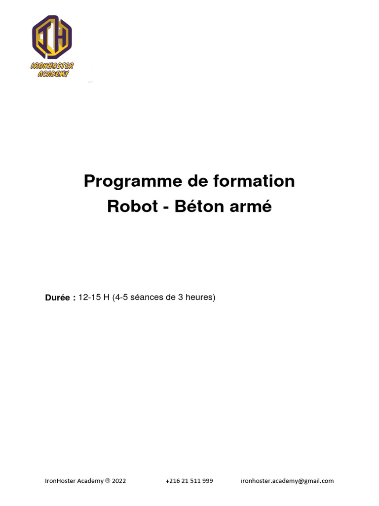 Programme de Formation Robot | PDF