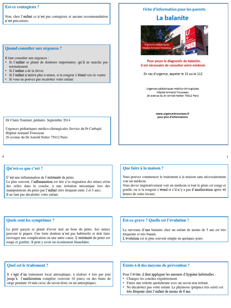 Balanite chez l'enfant : symptômes et soins | PDF | Épidémiologie ...