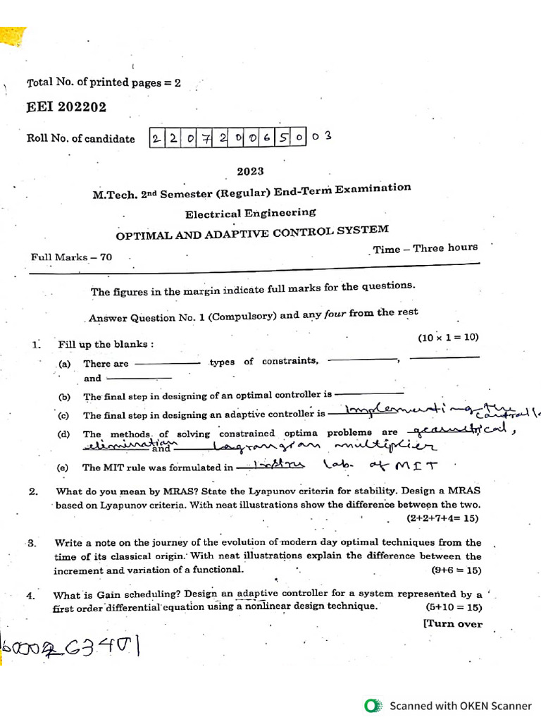 OAC Question Paper | PDF
