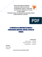 AUDITORIA I UNIDAD III El Proceso de La Auditoría en Cuanto A Planificación, Muestreo, Control Interno, Papeles de Trabajo.