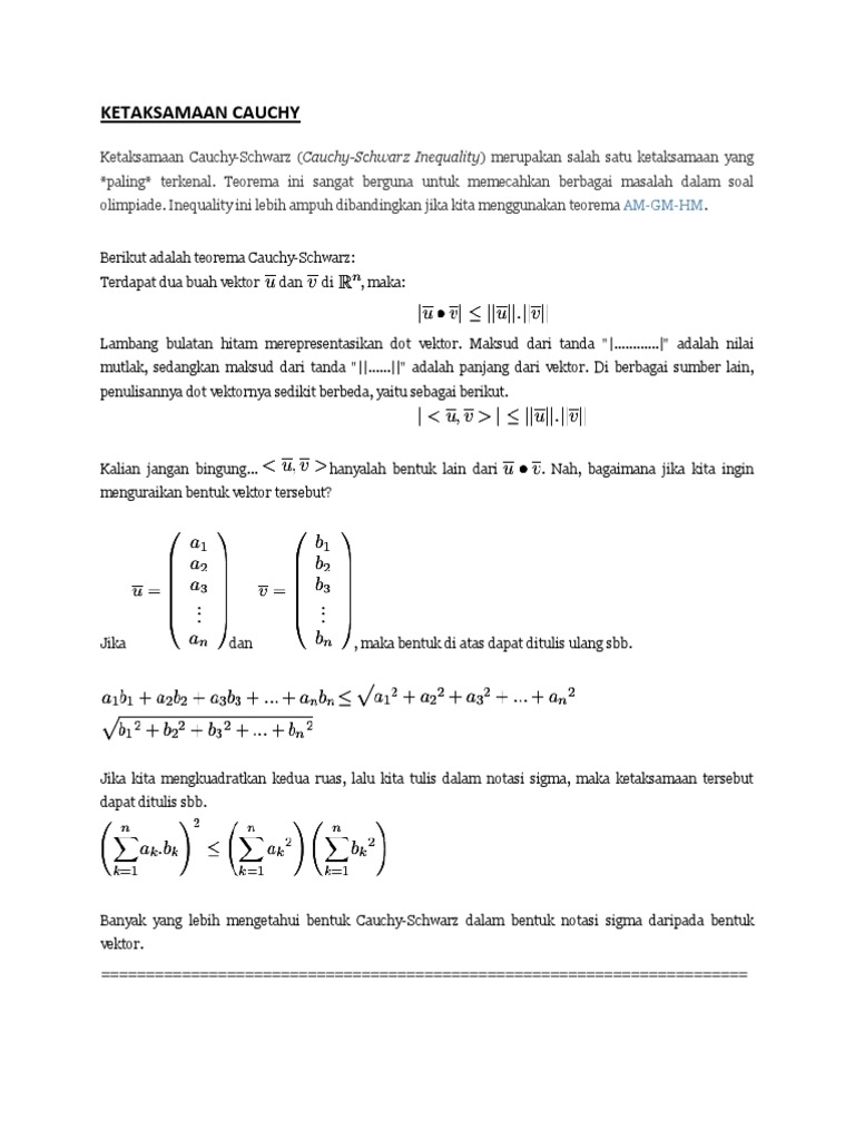 Ketaksamaan Cauchy
