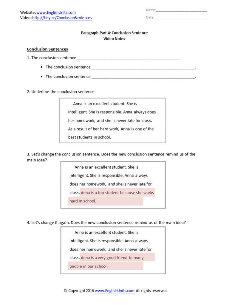Conclusion Sentences | PDF | Language Arts & Discipline | Foreign ...