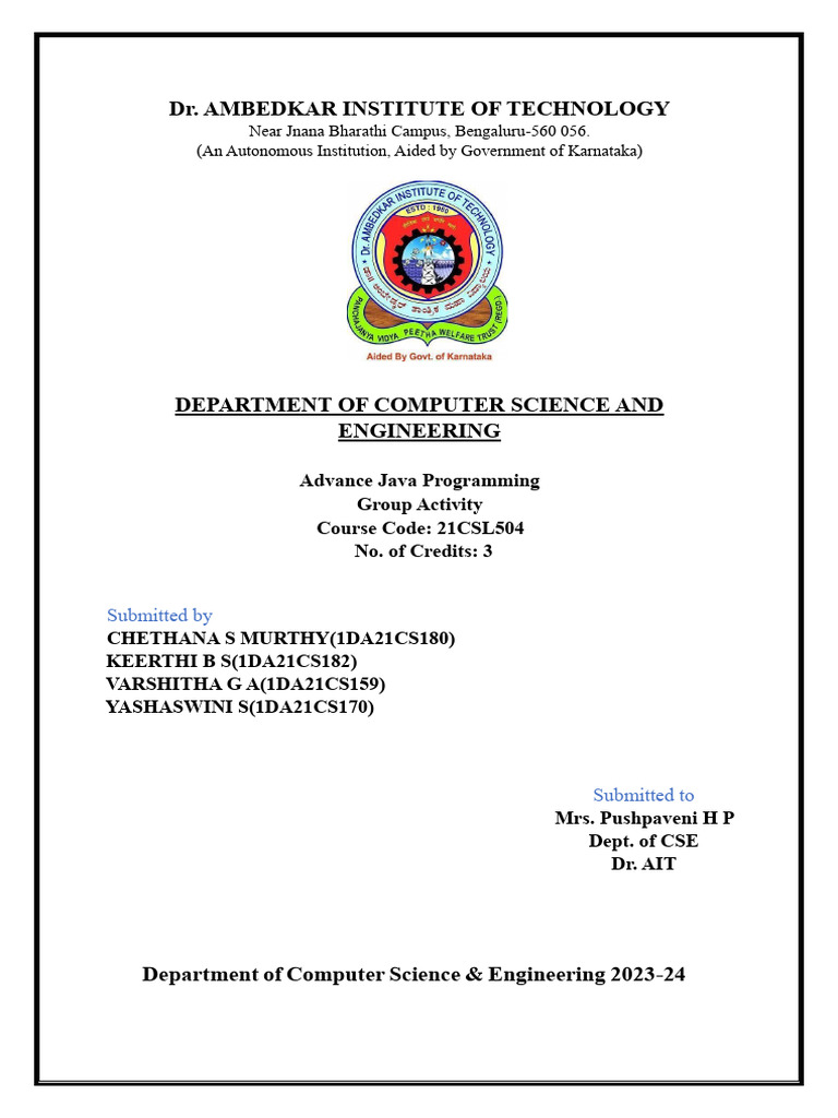 Java Report | Download Free PDF | Object Oriented Programming ...
