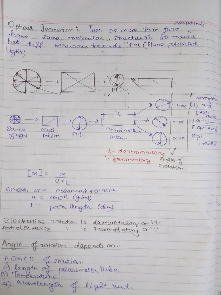 Optical Isomerism Overview | PDF | Chirality (Chemistry) | Organic ...