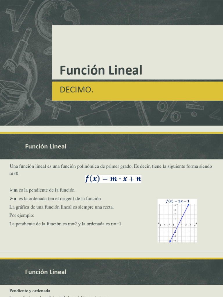Función Lineal. | PDF | Pendiente | Línea (geometría)