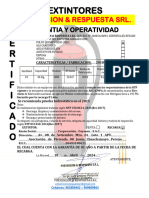 Certificados Extintores Corporacion Cayman 04 - 2024