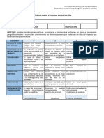 Rubrica de Evaluacion Disertacion Geografía, Territorio