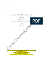 NURS FPX 6414 Assessment 3 Tool Kit for Bioinformatics 