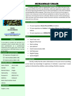 M UMAIR CV PDF