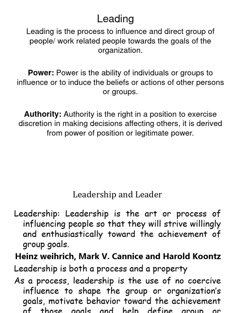 Leading PDF | PDF | Leadership | Power (Social And Political)