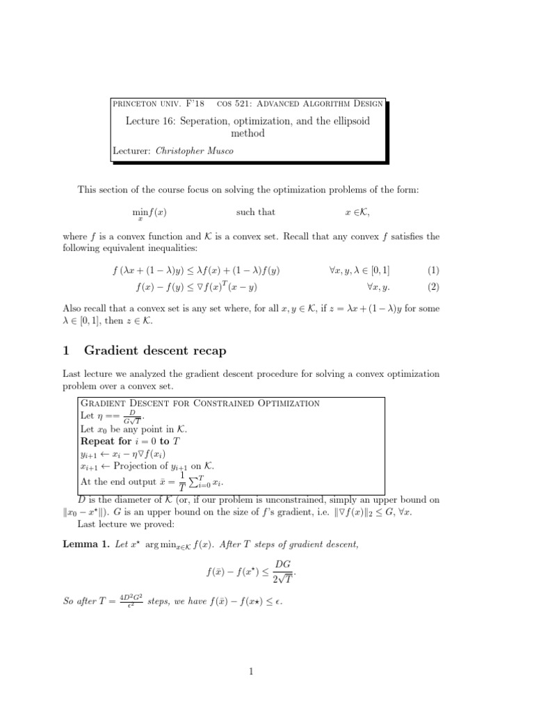 Lec 16 | PDF | Linear Programming | Eigenvalues And Eigenvectors