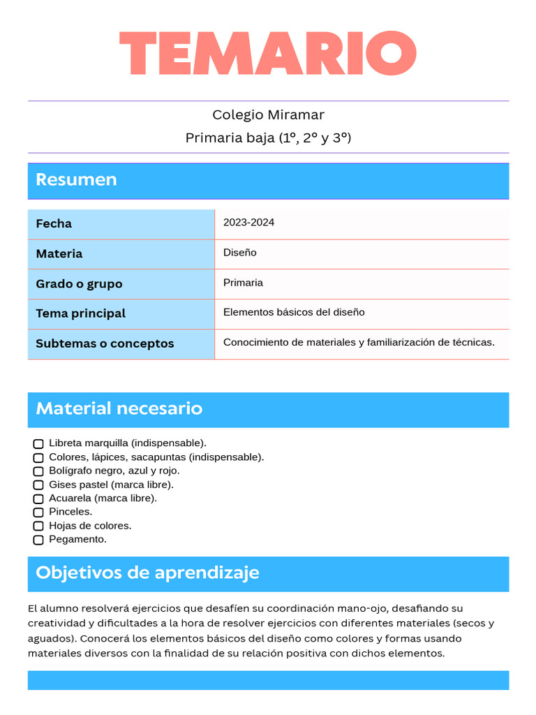 Ejercicios de Diseño para Primaria | PDF | Color | Dibujo