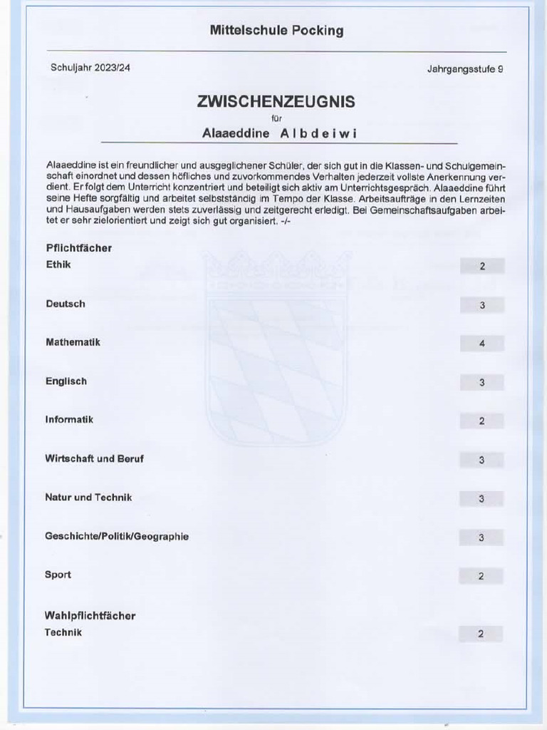 Oberstufe Schnitt Berechnen