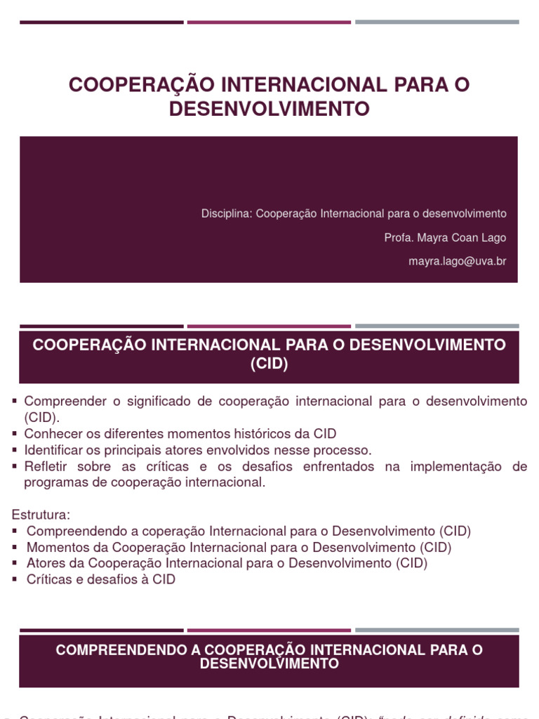 Entendendo a Cooperação Internacional CID | PDF | Consenso de ...