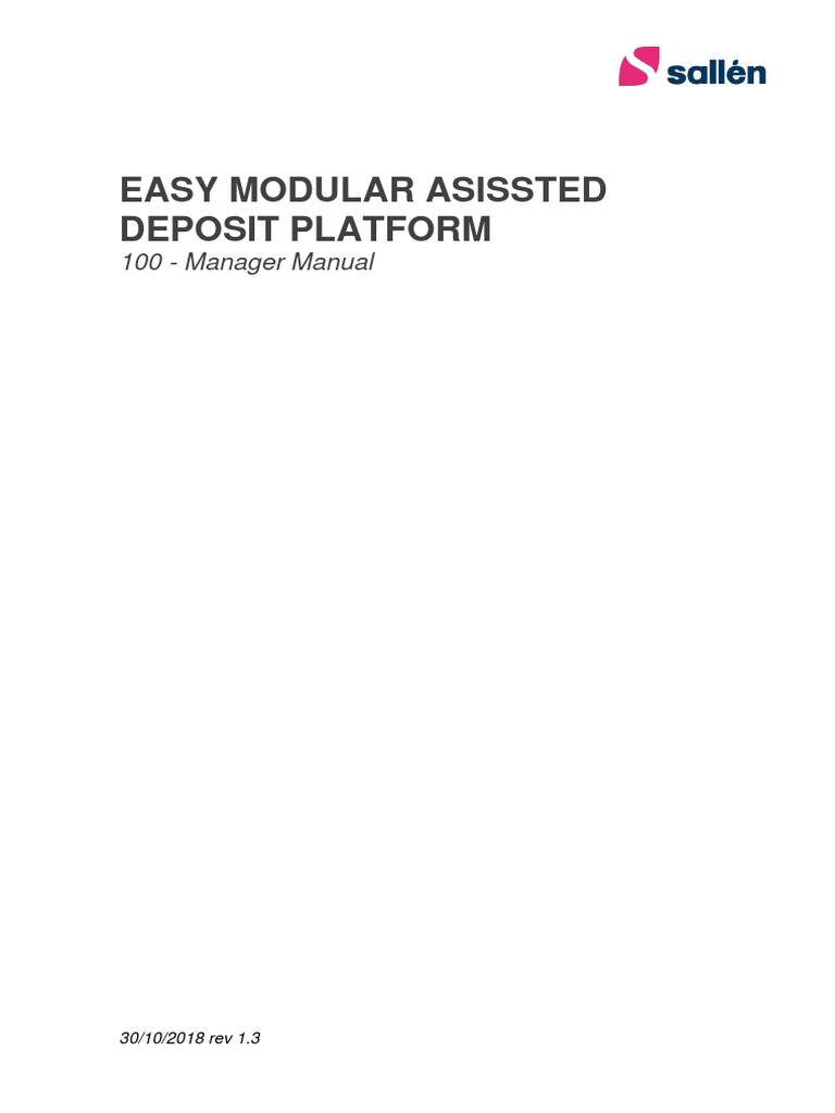 Ema 100 deposit platform manager manual eng v1 3 1 2 0 7 pdf