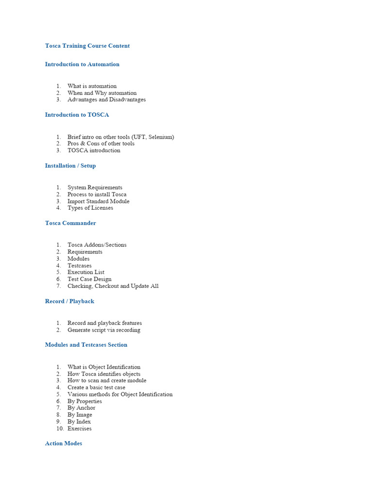 Tosca Automation Training Overview | PDF | Control Flow | Library ...