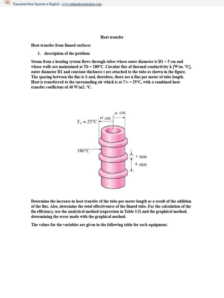Finned Tube Heat Transfer Analysis | PDF | Heat Transfer | Heat