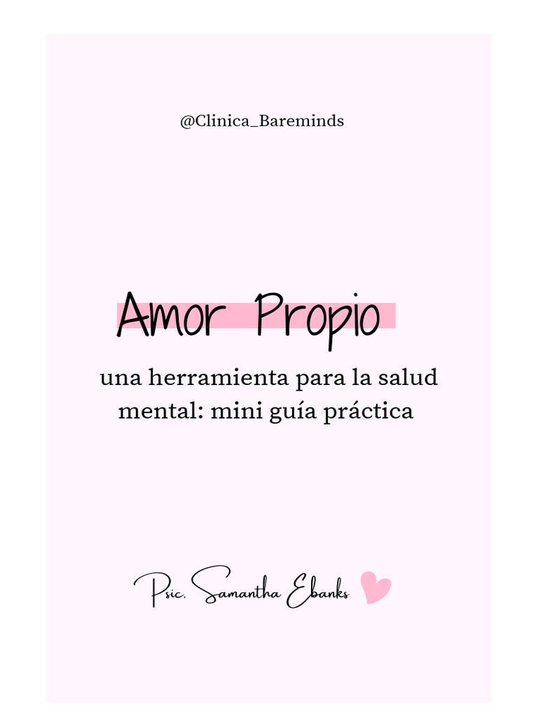 Amor Propio Pdf Autoestima Amor
