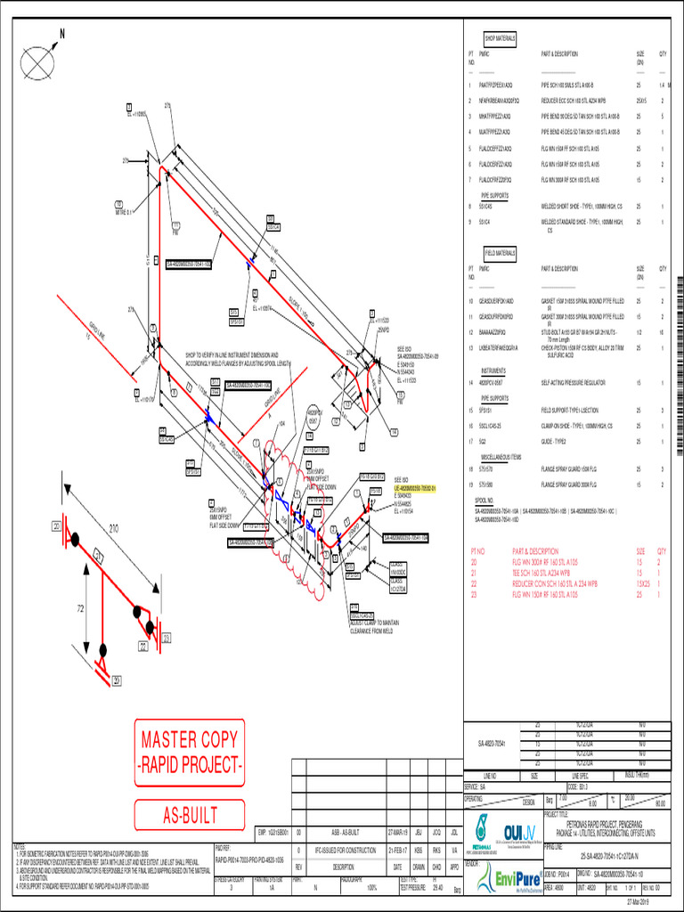 SA-4820M00350-70541-10 - 01 - Markup Drawing | PDF | Pipe (Fluid ...