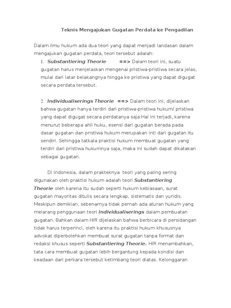 Cara Mengajukan Gugatan Perdata