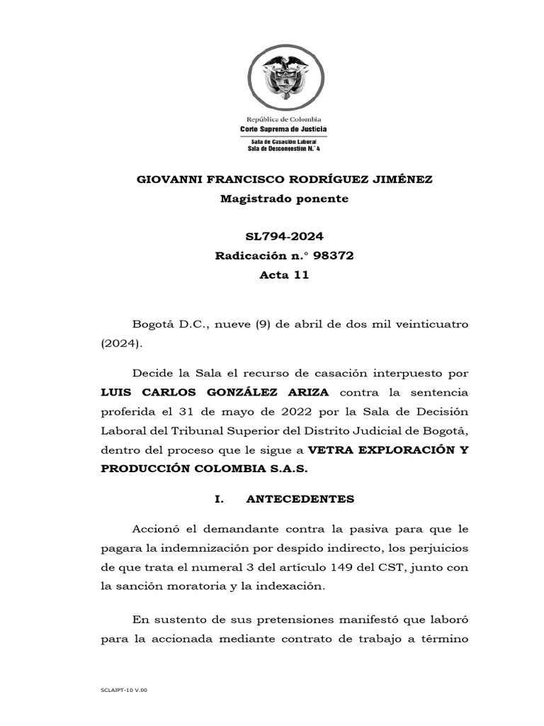 SL794 2024 | PDF | Judicaturas | Sentencia (ley)